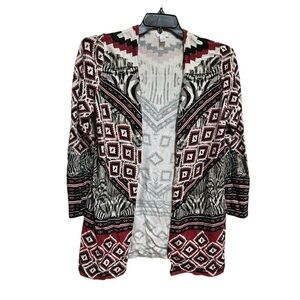 Chicos Cardigan Sweater Size Medium Open Front Aztec Southwest
